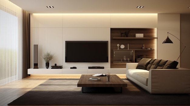 Minimalist interior design of modern living room