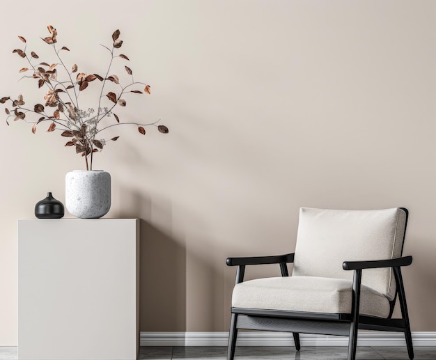 Foto design d'interno minimalista con sedie moderne e decorazioni eleganti