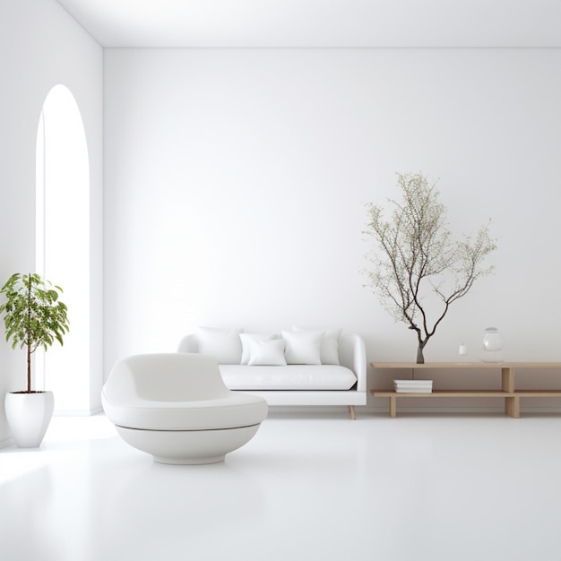 Minimalist Interior Design with white background hi