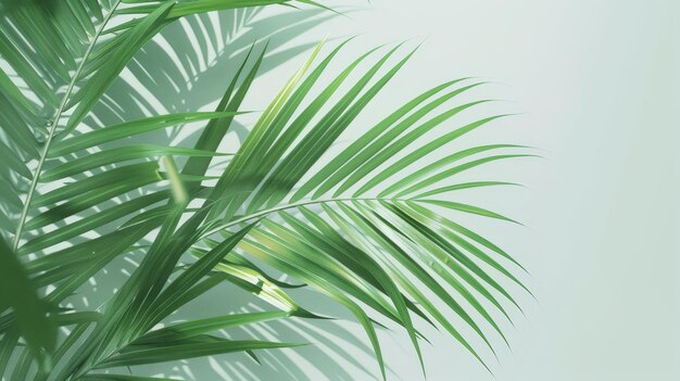 Minimalist interpretation of a palm frond in shades of green AI generated illustration