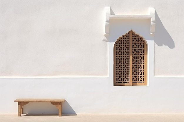 Photo minimalist islamic window in white wall