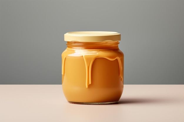 Minimalist jar of peanut butter Nut butter Generative Ai