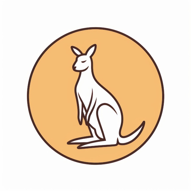 Photo minimalist kangaroo design in american iconography style