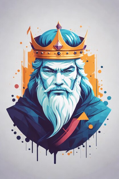 Minimalist King Vector Art Logo Illustration