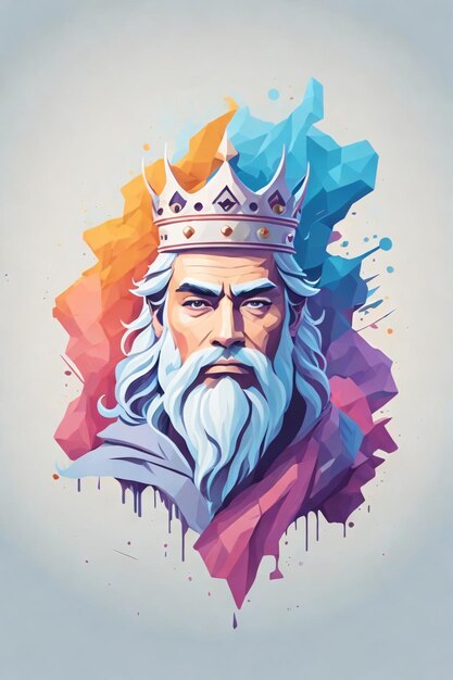 Minimalist King Vector Art Logo Illustration