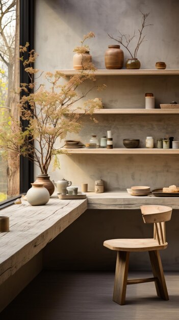 A Minimalist Kitchen With a Natural Feel