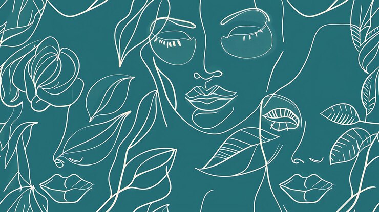 Photo minimalist line art face pattern