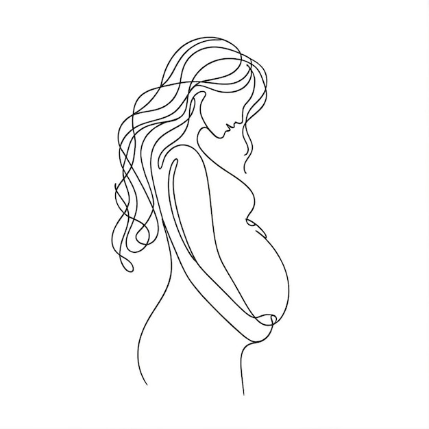 Minimalist Line Art of Pregnancy