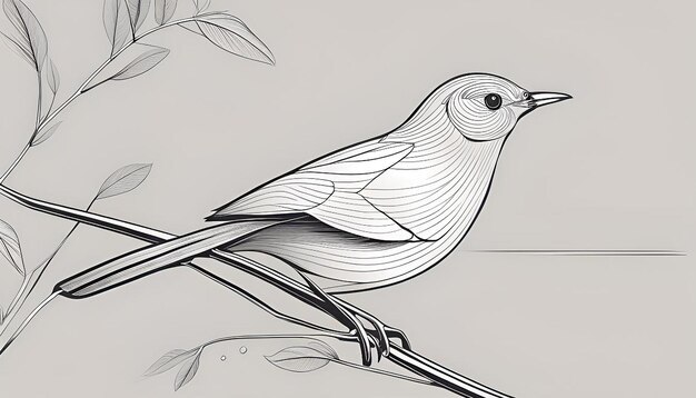 Photo minimalist line drawing of a bird