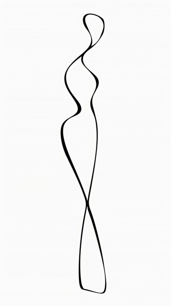 Photo minimalist line drawing of a single female figure generative ai
