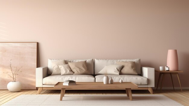 The minimalist living room brown pastel toner