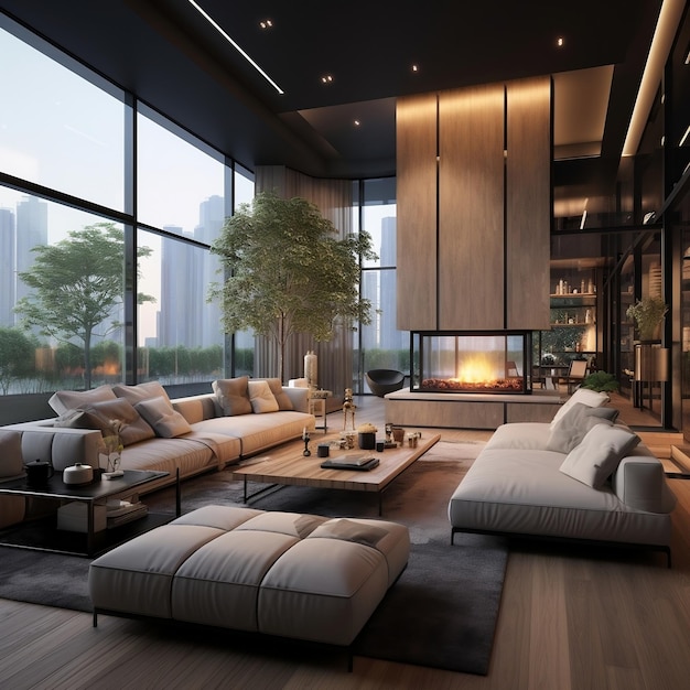 Minimalist living room interior