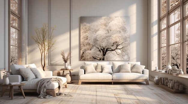 Premium AI Image | Minimalist living room with modern interior renovation