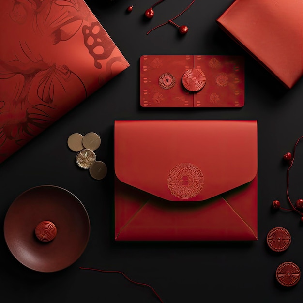 Photo minimalist luxury chinese new year red packet