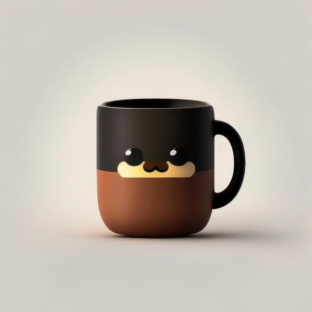 Minimalist mascot mug Generative AI