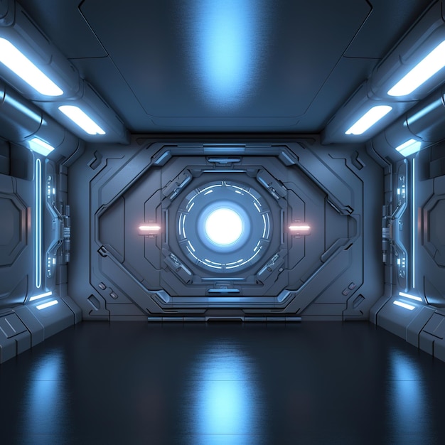 minimalist metallic steel spaceship door