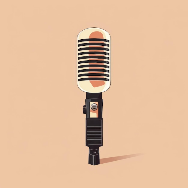 Minimalist Microphone Illustration on White Background