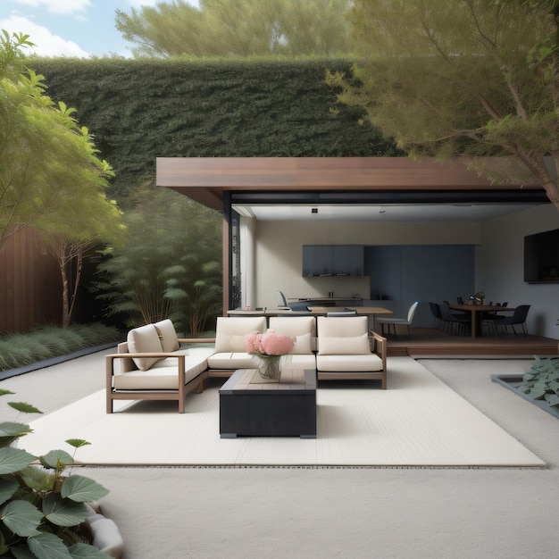 Minimalist Modern Outdoor Living Room Modern Outdoor Living Room With Sofa