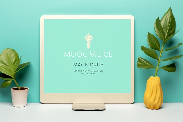 Minimalist and modern website mockup on desktop screen