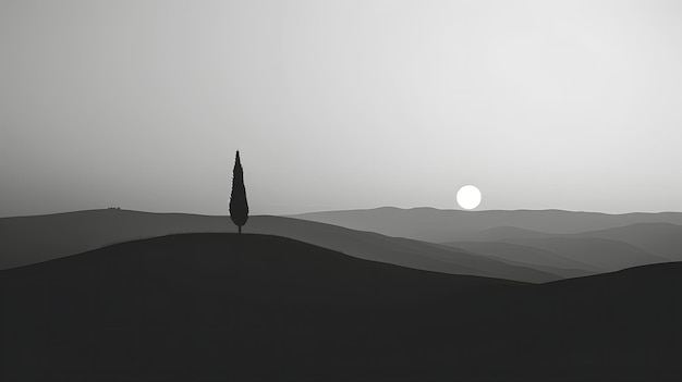 minimalist monochrome landscape wallpaper