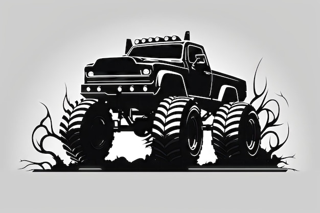 Minimalist Monster Truck Graphic