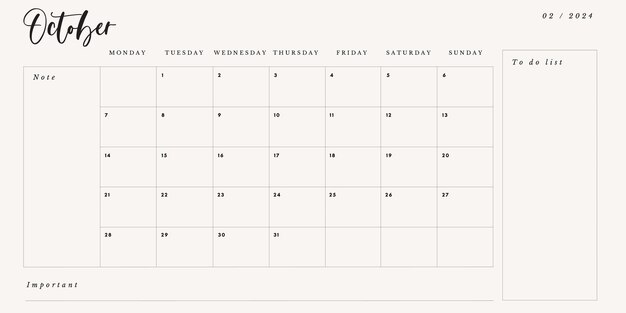 Minimalist Monthly Calendar Sheet Templates