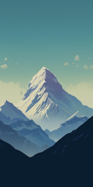 Minimalist Mount Kosciuszko Poster with Majestic Everest Design