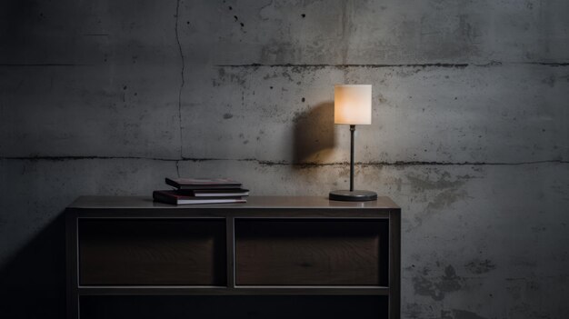 Photo minimalist nightstand table lamp by cc editorial style photograph