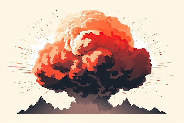 Photo minimalist nuclear bomb explosion ai generated