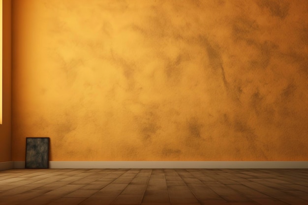 Minimalist ochre wall background