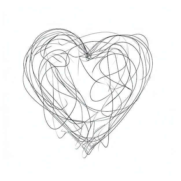 Minimalist OneLine Drawing of Heart Shape