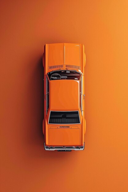 Photo minimalist orange poster with car