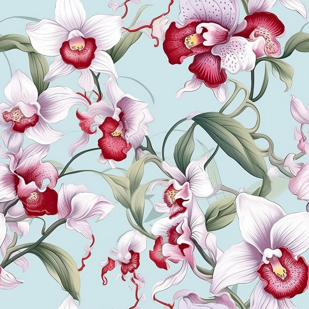 Minimalist orchid pattern for branding