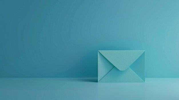 Minimalist Origami Envelope on Blue Background