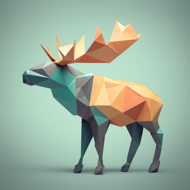 Photo minimalist origami moose composition