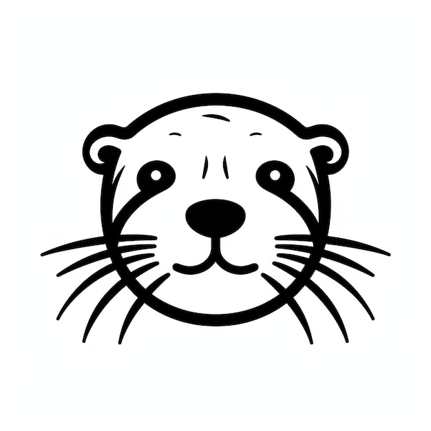 Minimalist Otter Icon Vector Illustration Isolated On White Background