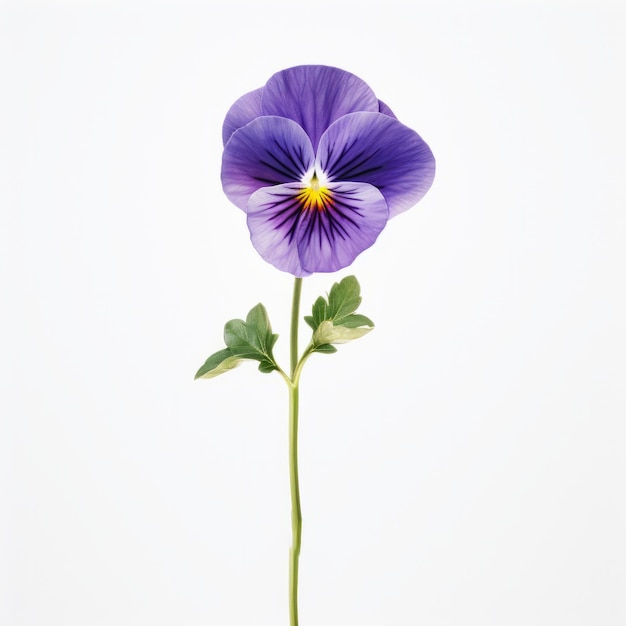 Minimalist Pansy Image with Rose on White Background