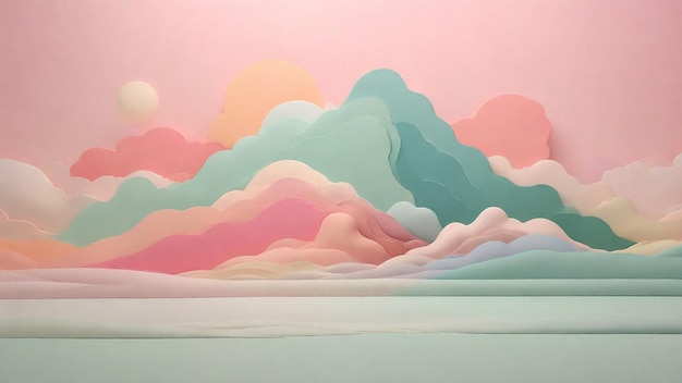 Minimalist pastel color artwork