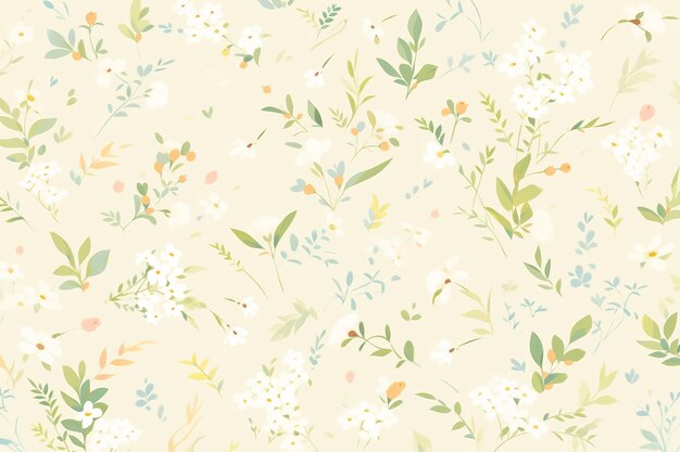 Photo minimalist pastel seamless pattern of tiny vintage floral wallpaper