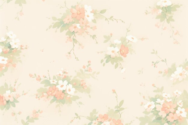 Minimalist pastel seamless pattern of tiny vintage floral wallpaper