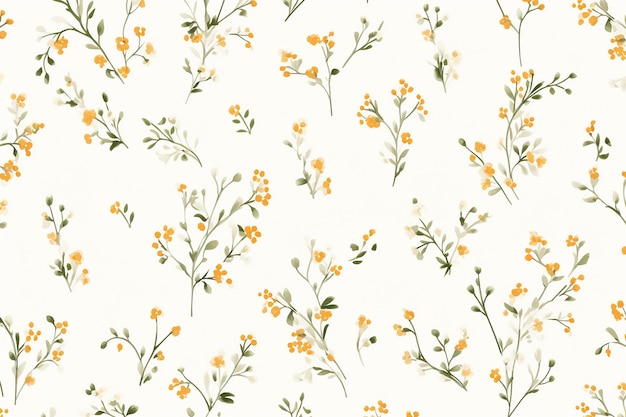 Photo minimalist pastel seamless pattern of tiny vintage floral wallpaper