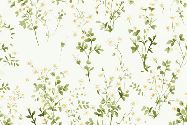 Photo minimalist pastel seamless pattern of tiny vintage floral wallpaper