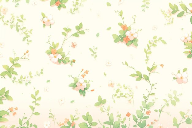 Minimalist pastel Seamless pattern of tiny vintage floral wallpaper