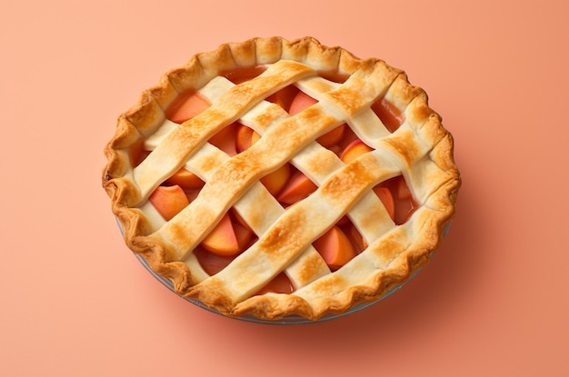 Minimalist peach pie Generative AI