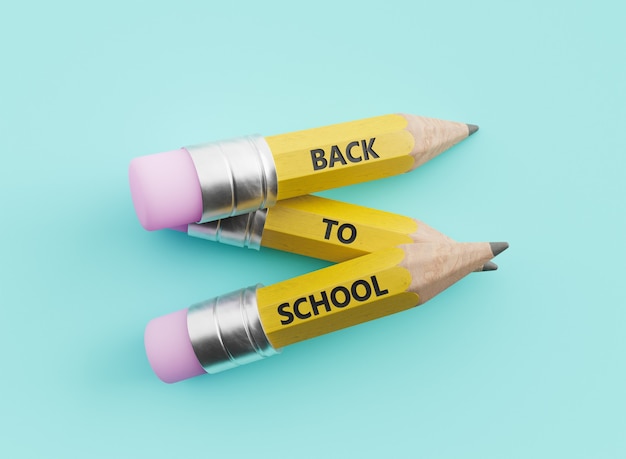 минималистские карандаши в концепции обратно в школу