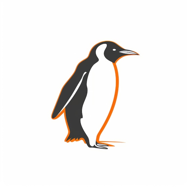 Minimalist Penguin Logo Silhouettes Graphic Illustration Template