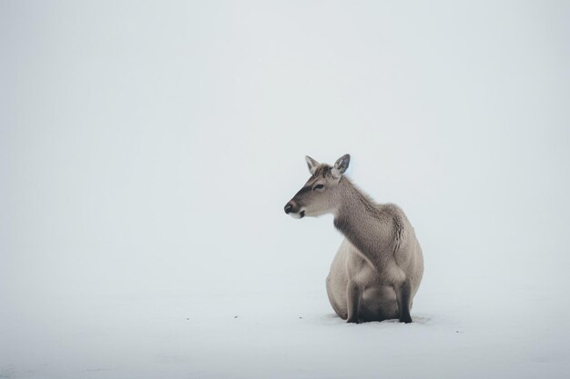 A minimalist photograph of an animal