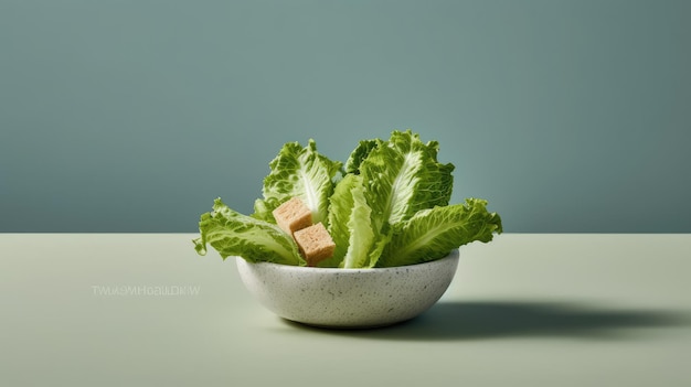 A minimalist photograph of food placed on a solid color background