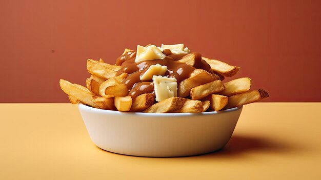 Photo a minimalist photograph of food placed on a solid color background