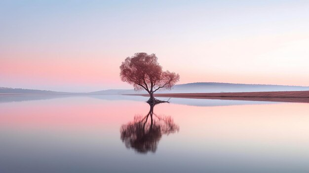 Foto una fotografia minimalista di un paesaggio